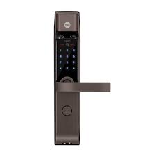 YDM 4115 -A Series( with Bluetooth & Wifi Bridge) Smart Lock, Brown with Fingerprint, PIN, manual key and Yale Home App With Bluetooth Module and Wifi Connect Bridge